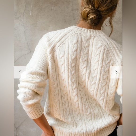 Able Claudette Fisherman Sweater in Antique White, Size XXL - Picture 3 of 8